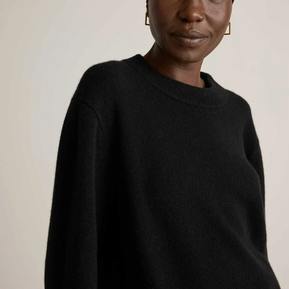 Quince Mongolian Cashmere Oversized Crewneck Sweater, Black, size XL - NWT! - Picture 6 of 13